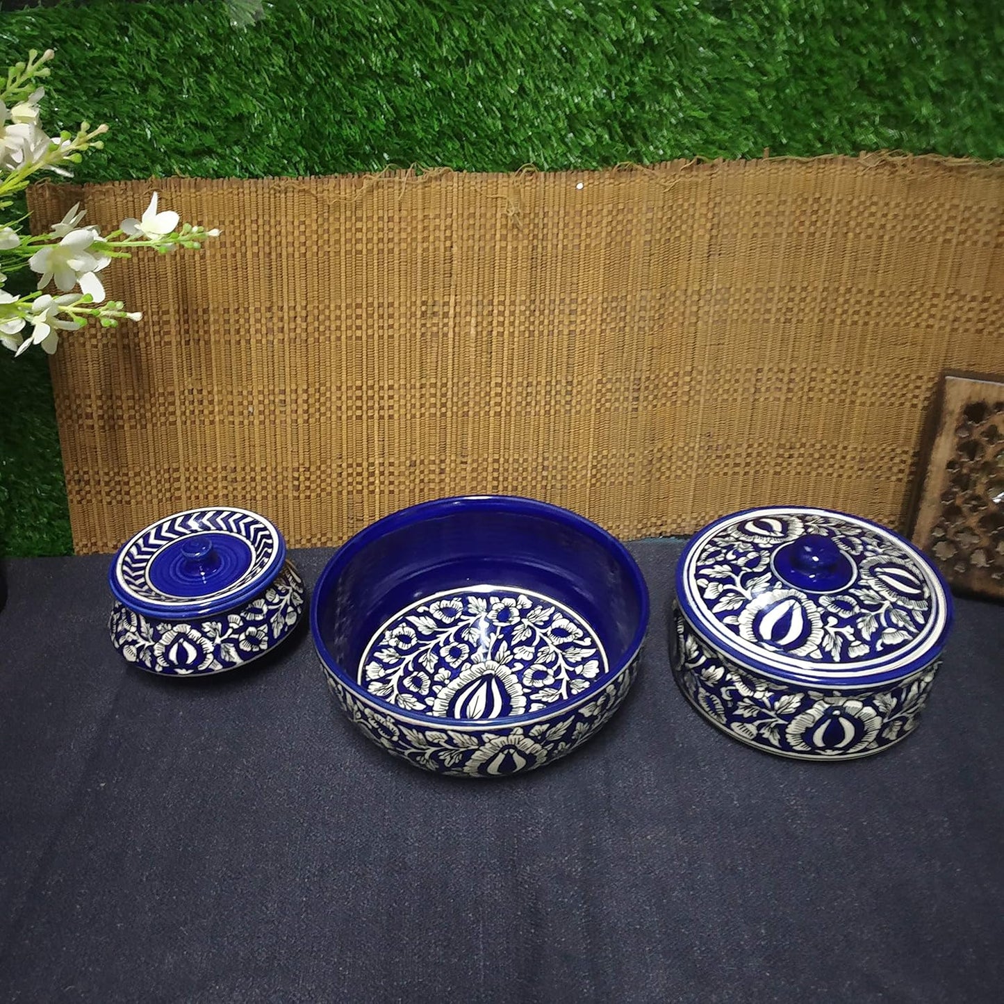 Handmade_Blue_Mughal_Tableware_Combo_15_pcs - Caffeine Premium Ceramic