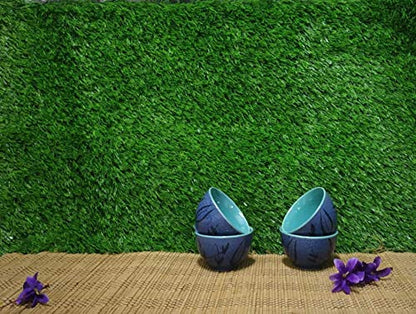 Caffeine Ceramic Handmade Blue Bamboo Dessert Bowl (Set of 6) - Caffeine Premium Stoneware