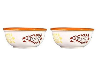 Caffeine Ceramic Handmade Brown boota Dessert Bowl -(Set of 6) - Caffeine Premium Stoneware