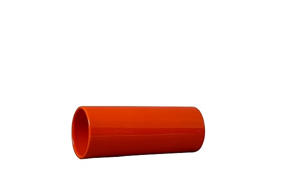 “Premium handmade orange stoneware vase with artistic design”