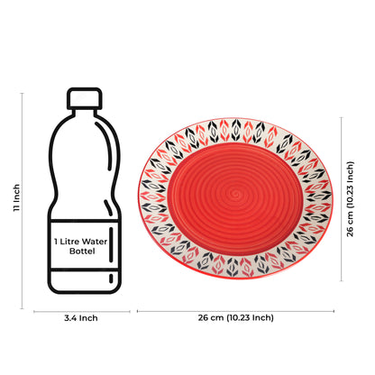 caffeine Ceramic Handmade Orange Arrow Pattern Combo Dinner Set (Set of 3) pcs - Caffeine Premium Stoneware