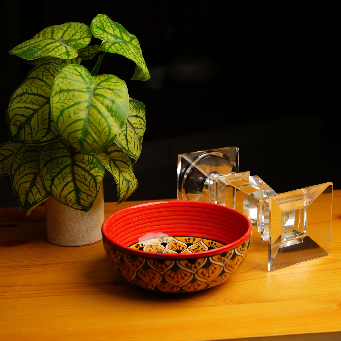 Caffeine Ceramic Handmade Orange Morocco Serving Bowl (Set of 3) - Caffeine Premium Stoneware