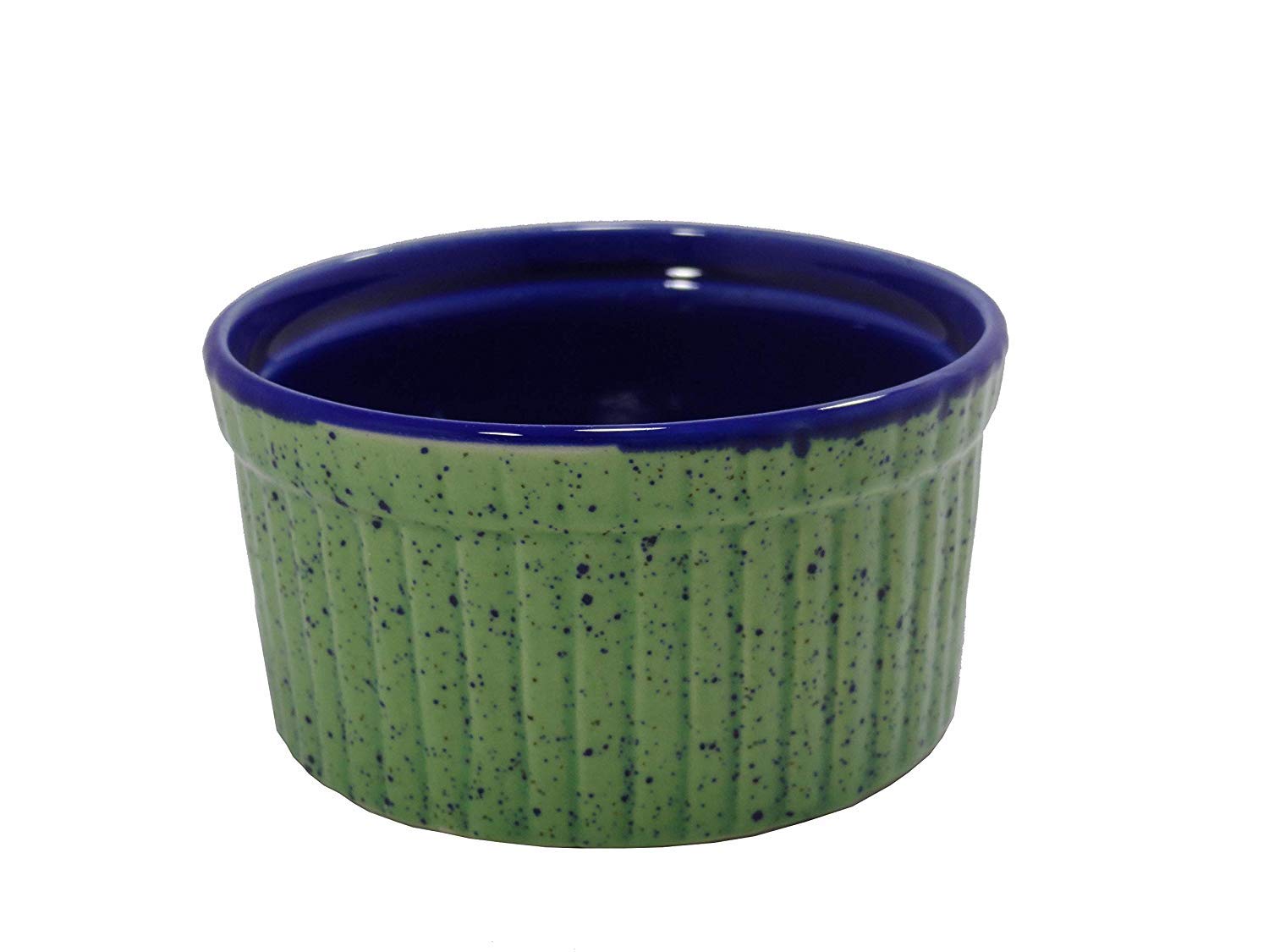 Caffeine Ceramic Handmade Green and Glossy Blue Ramekins Bowls – (Set of 2, 150 ml) - Caffeine Premium Stoneware