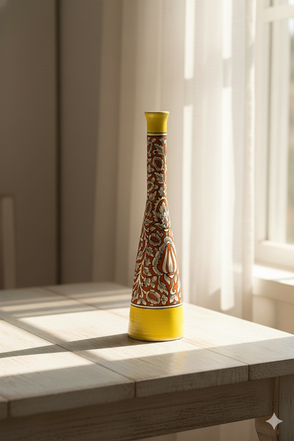 Handmade_Red_Yellow_Vase - Caffeine Premium Ceramic