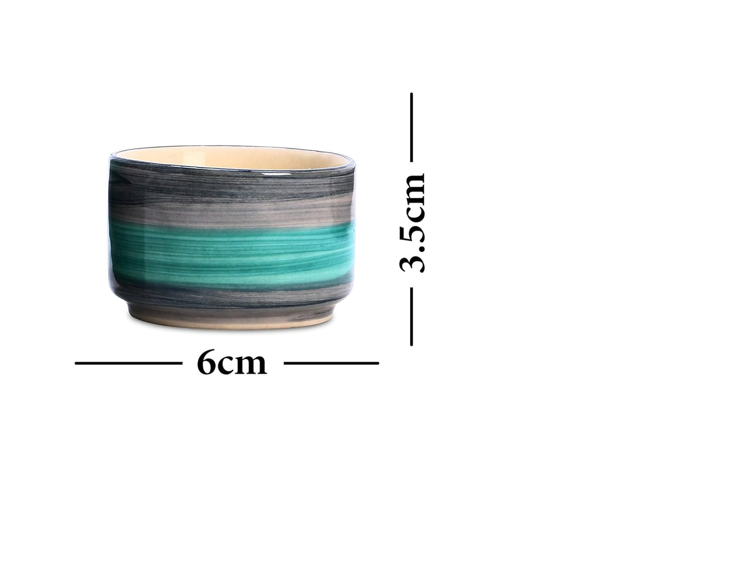 Caffeine Ceramic Stoneware Handmade Sea Green Dip and Sauce (Set of 4, 50 ml) - Caffeine Premium Stoneware