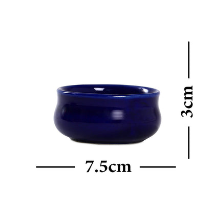 Caffeine Ceramic Stoneware Handmade Glossy Blue Dip and Sauce (Set of 4, 50 ml) - Caffeine Premium Stoneware