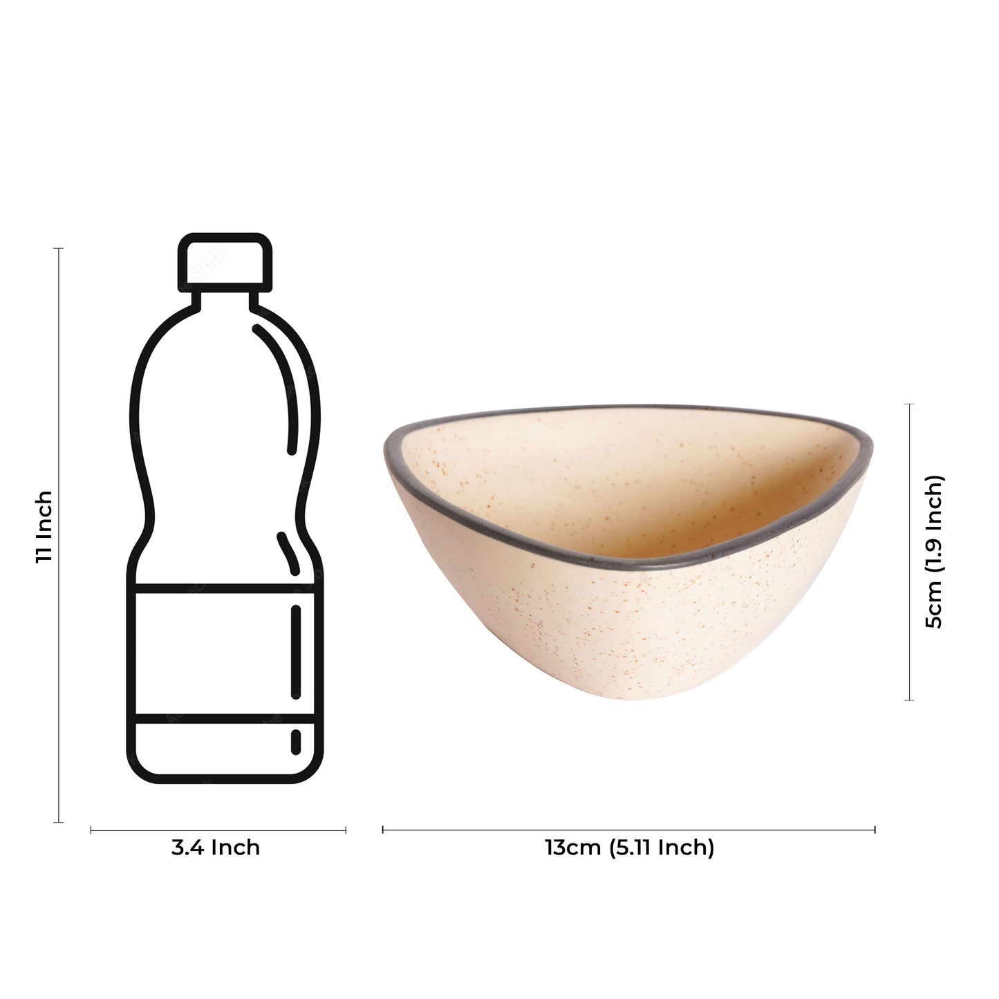 Caffeine Ceramic Handmade Glossy White Matte Katori Bowl  Set of 6 - Caffeine Premium Stoneware