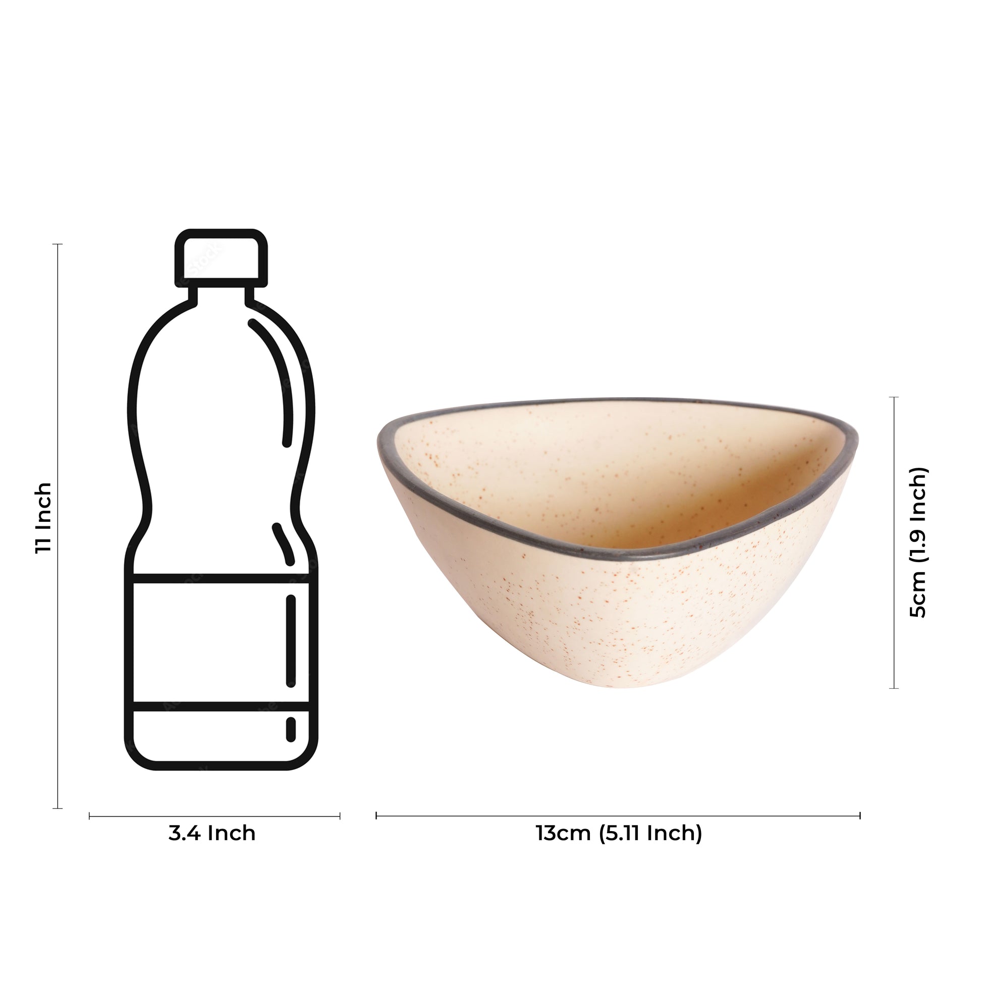 Caffeine Ceramic Handmade Glossy White Matte Katori Bowl  Set of 6 - Caffeine Premium Stoneware