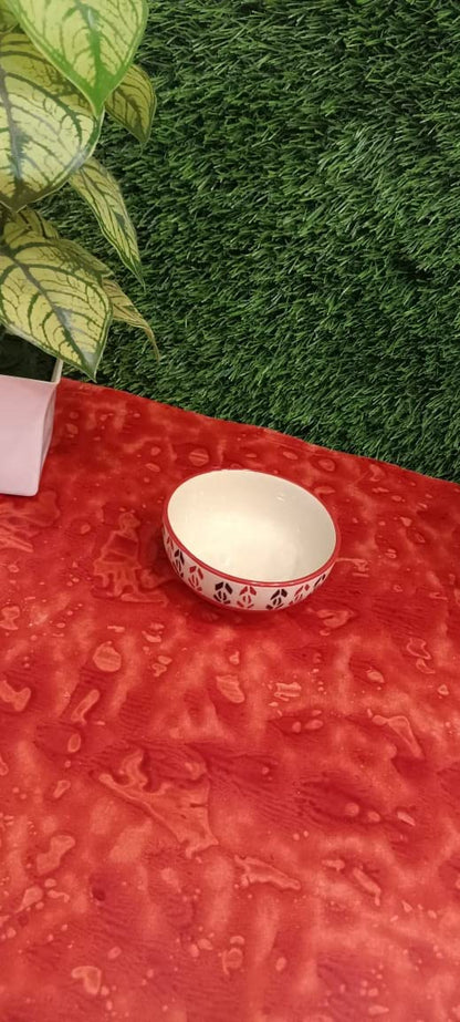 Caffeine Ceramic Handmade Orange Arrow Pattern Combo Dinner set (2 pcs.)