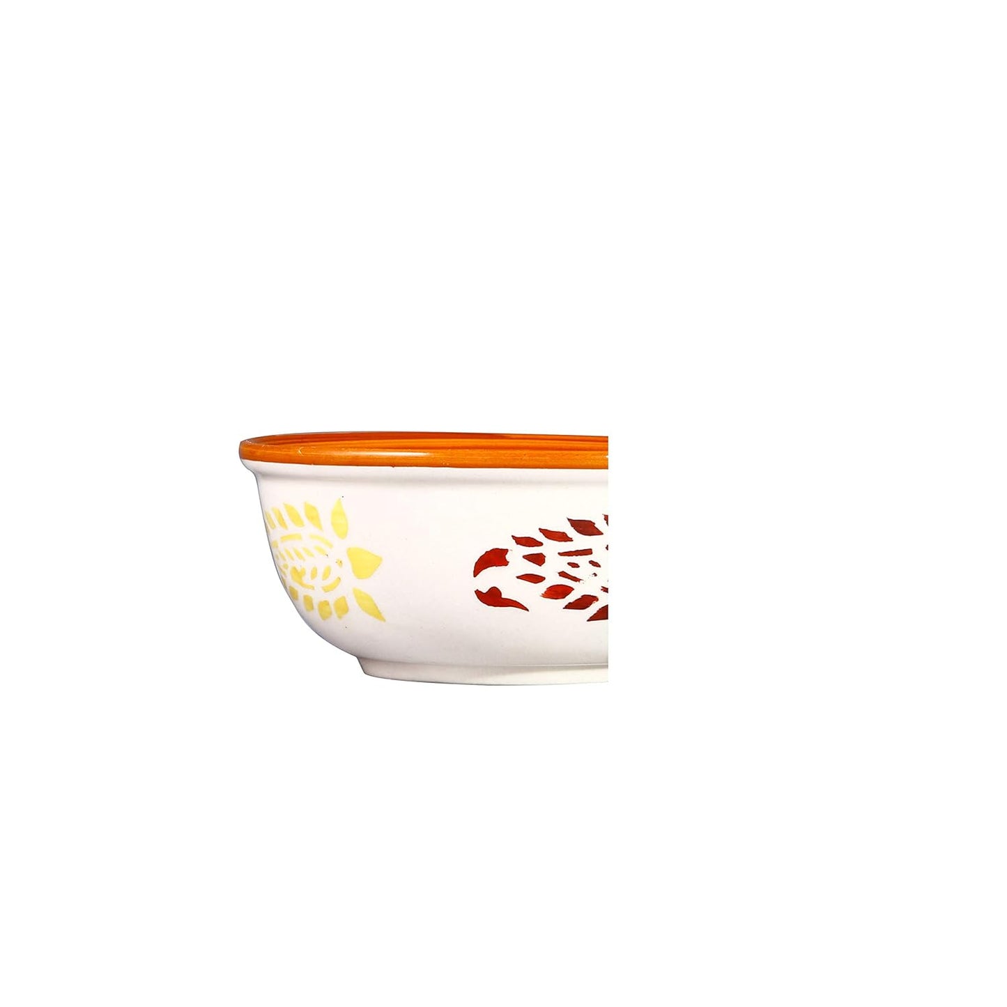 Caffeine Ceramic Handmade Brown boota Dessert Bowl -(Set of 6) - Caffeine Premium Stoneware