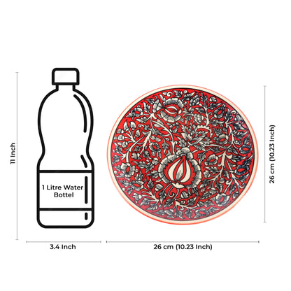 Caffeine Ceramic Handmade Stoneware Red Mughal Dinner Plates set of 4 - Caffeine Premium Stoneware