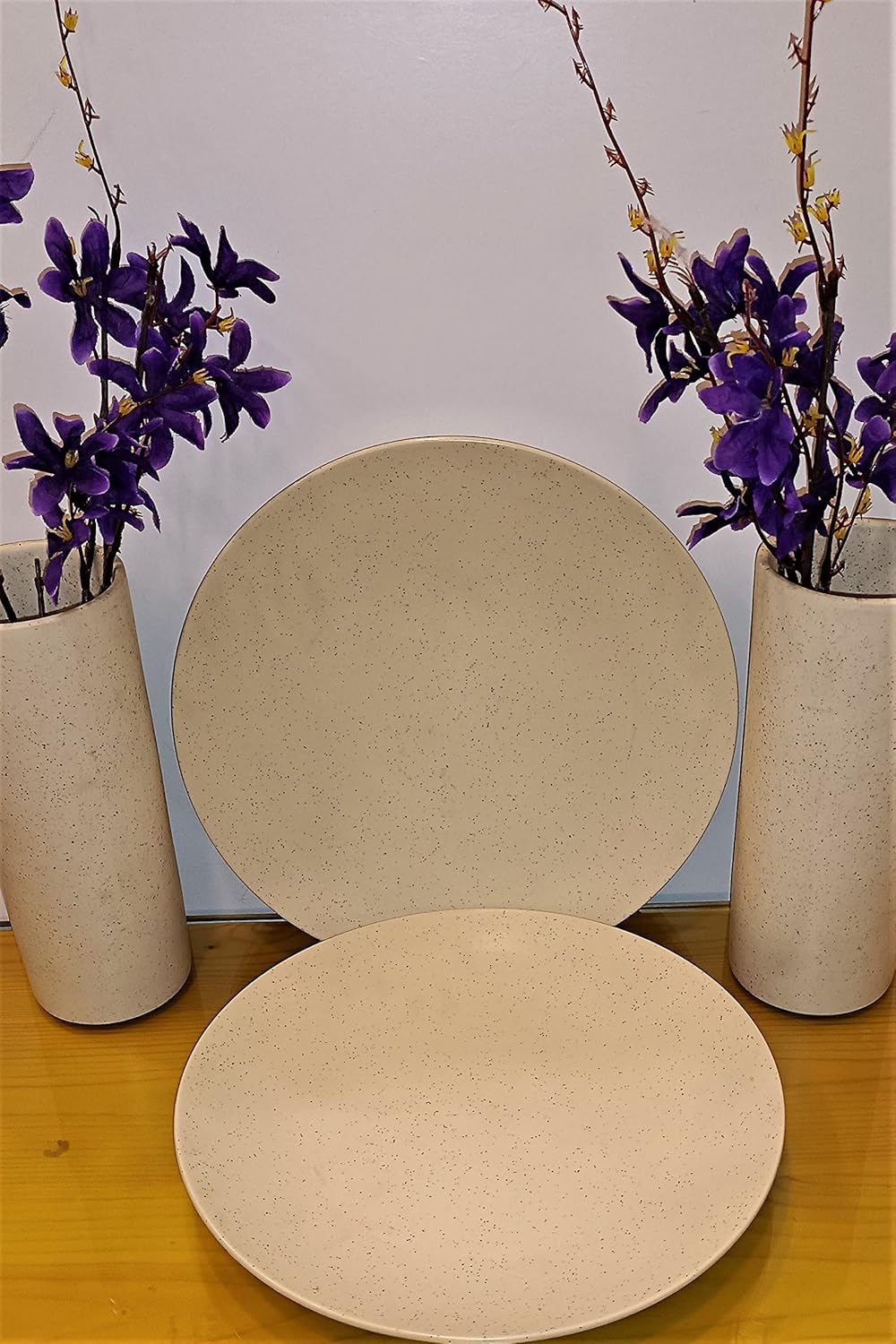 Caffeine Ceramic Handmade White Matte Dinner Set (Set of 8)