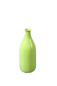 Alt text: "Matte finish light green ceramic bottle vase, ideal for flowers and interior styling."