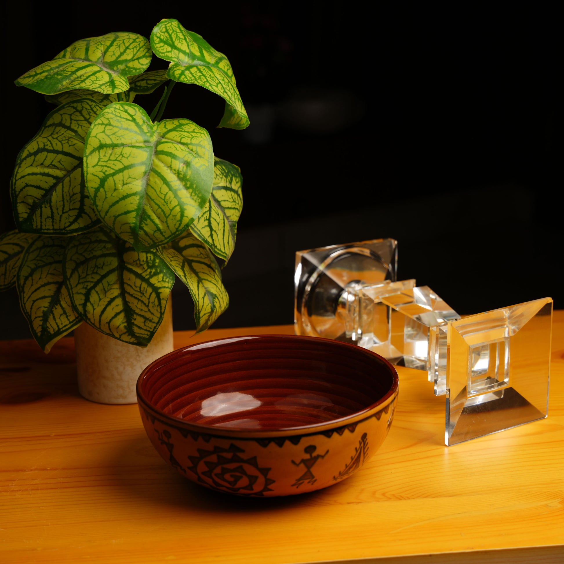 Caffeine Ceramic Handmade Mustard Romani Serving Bowl (Set of 3) - Caffeine Premium Stoneware