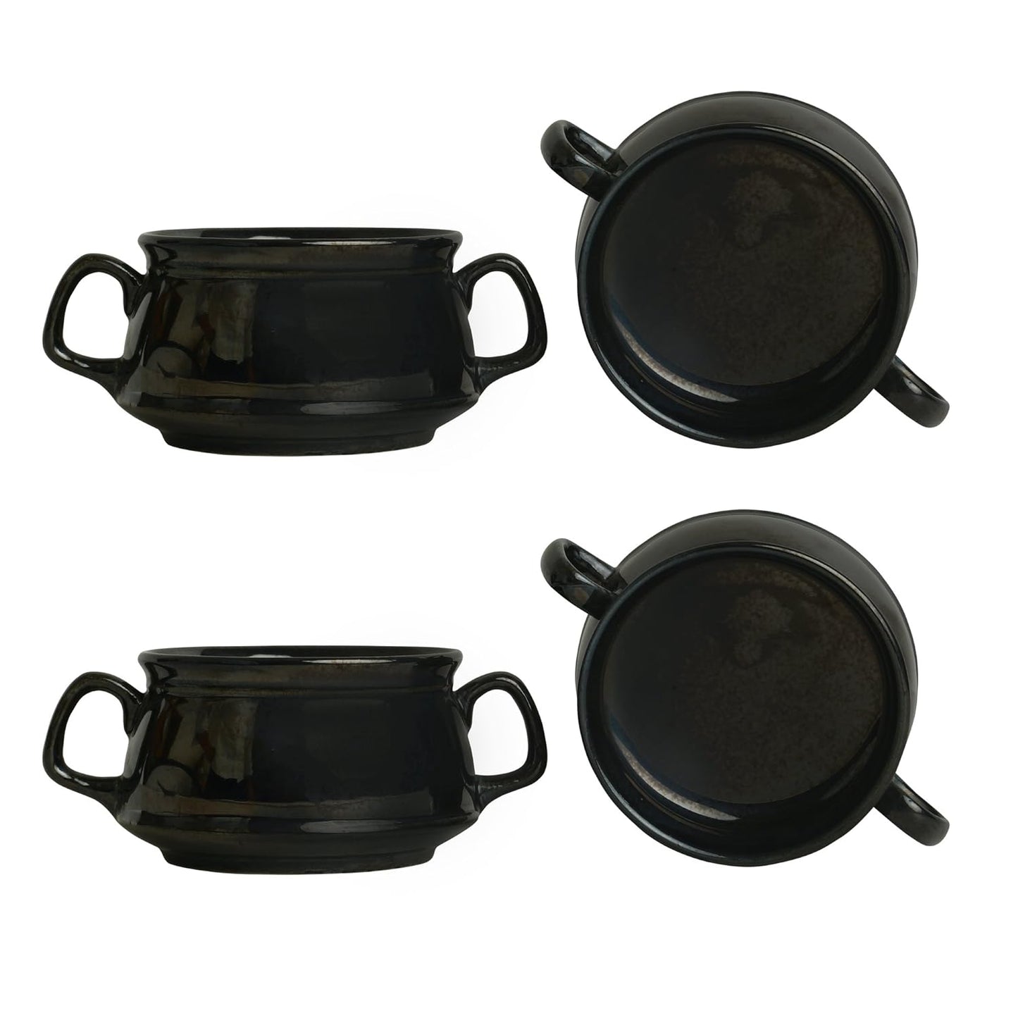 Metallic_Black_Ceramic_Soup_Bowls - Caffeine Premium Ceramic