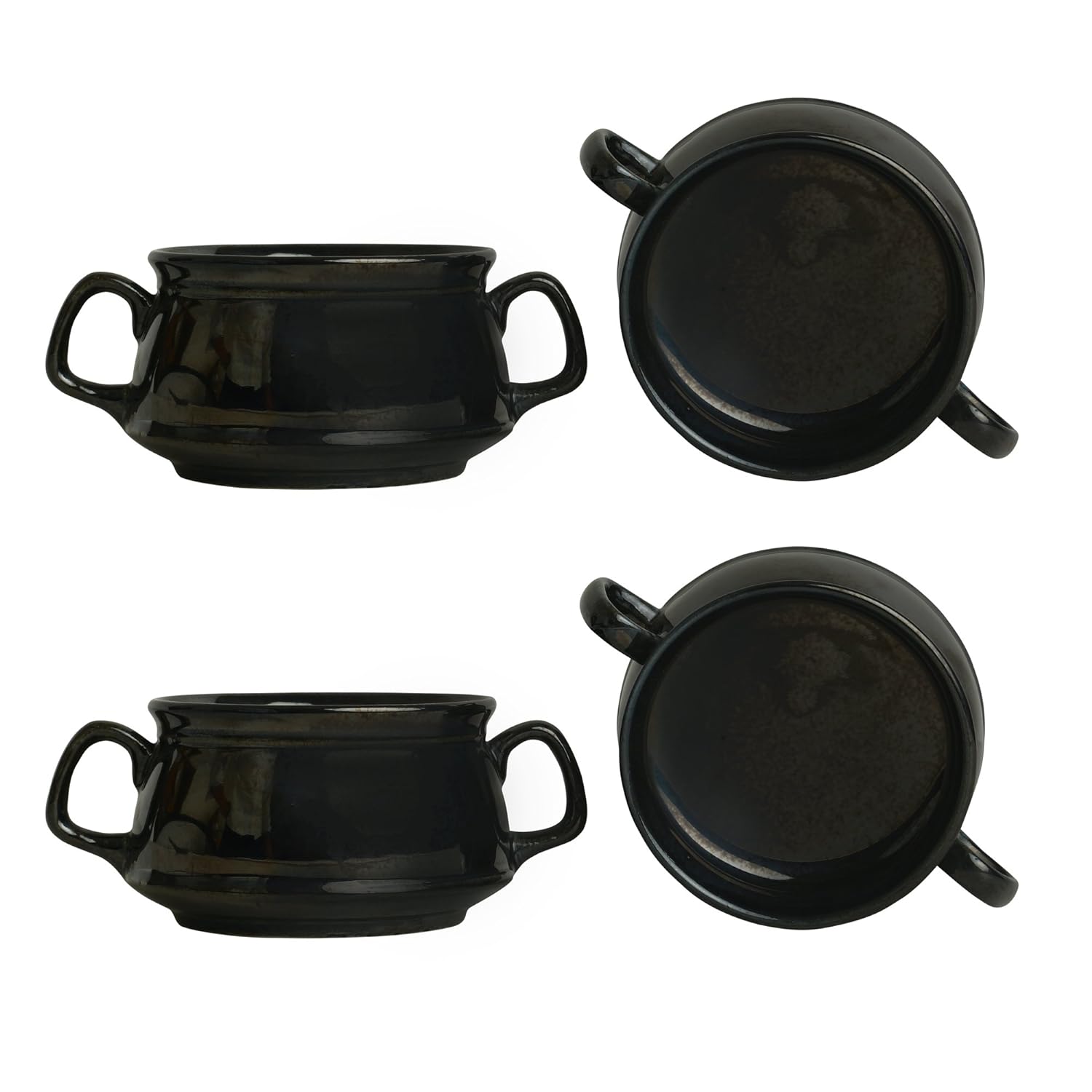 Metallic_Black_Ceramic_Soup_Bowls - Caffeine Premium Ceramic