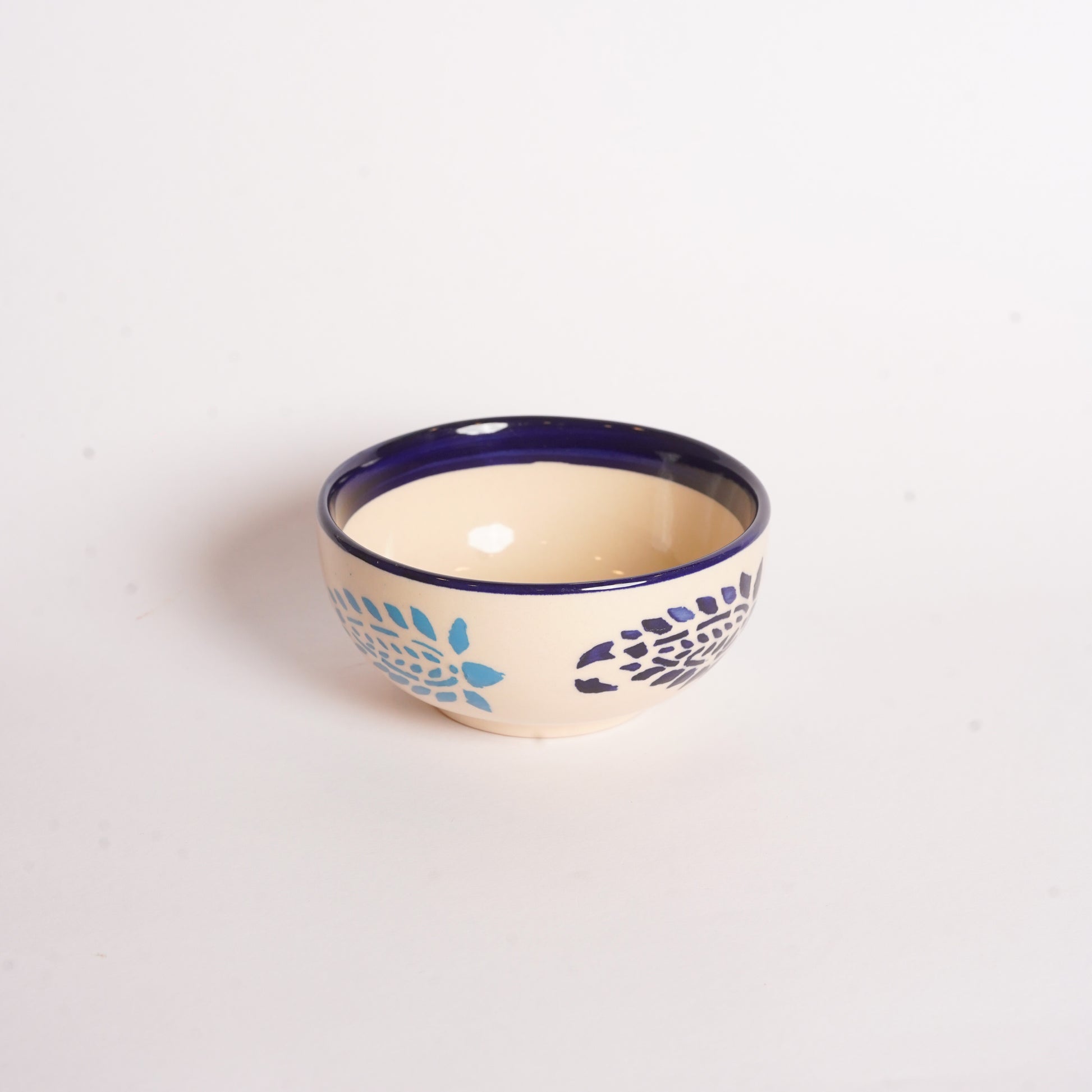 Caffeine Ceramic Handmade Blue boota katori Bowl (Set of 2) - Caffeine Premium Stoneware