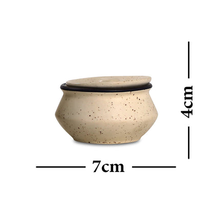 Caffeine Ceramic Handmade White & Black Matte Dip and Sauce (Set of 2, 50 ml) - Caffeine Premium Stoneware