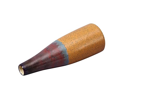 Single-piece handmade Mughal vase in black and red, crafted with high-quality ceramic for a luxurious finish