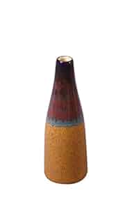 Handmade black and red Mughal ceramic vase, ideal for gifting, home decoration, or enhancing the charm of interiors