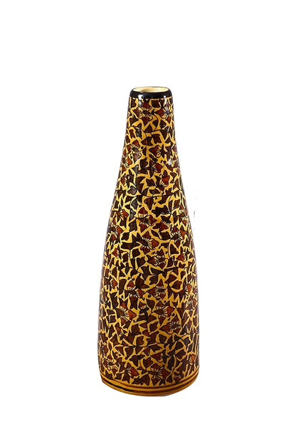 Mustard_Leaf_Printed_Vase - Caffeine Premium Ceramic