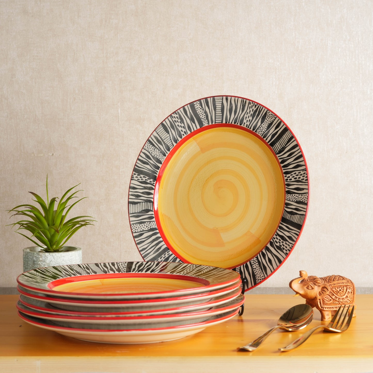 Orange_illusion_dinner_plate - Caffeine Premium Ceramic