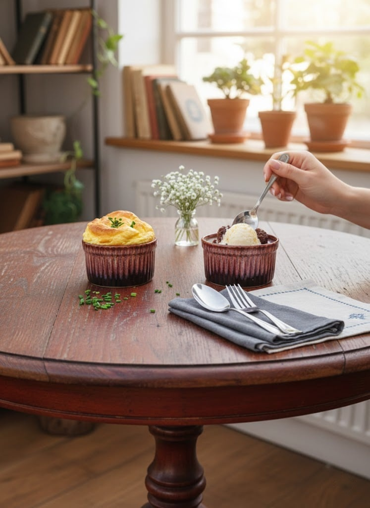 caffeine Ceramic Handmade Red studio Ramekins Bowl(Set of 2)