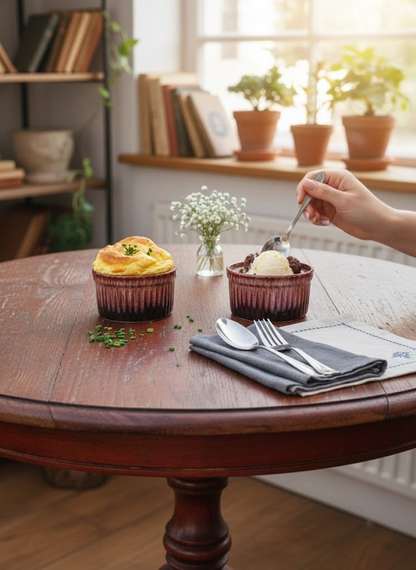 caffeine Ceramic Handmade Red studio Ramekins Bowl(Set of 2)
