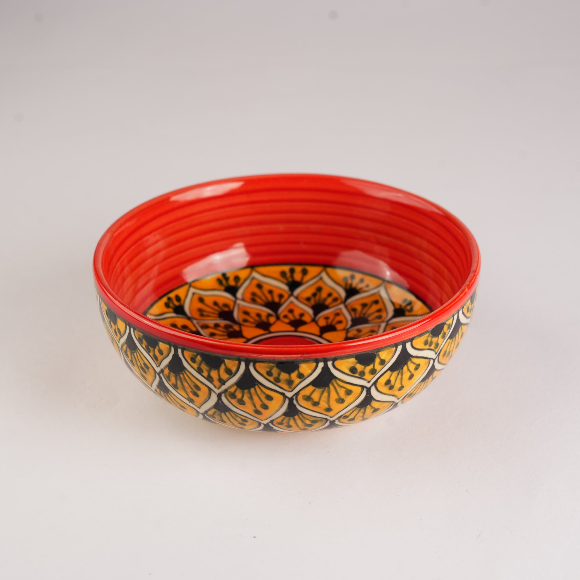 Caffeine Ceramic Handmade Orange Morocco Serving Bowl (Set of 3) - Caffeine Premium Stoneware