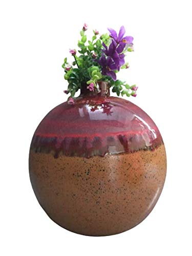 Premium_Handmade_Matki_Vase_Mustard_Pink - Caffeine Premium Ceramic