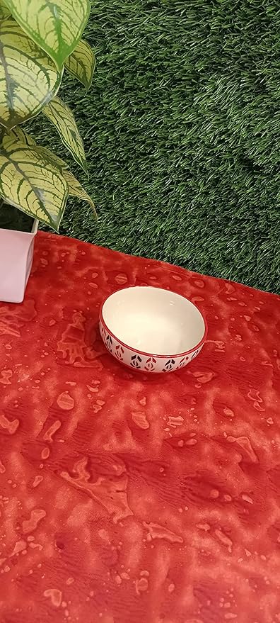 caffeine Ceramic Handmade Orange Arrow Pattern Combo Dinner Set (Set of 3) pcs - Caffeine Premium Stoneware