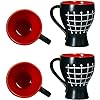 Caffeine Ceramic Stoneware Handmade Red & Black Cherry Coffee Mug (Set of 6) - Caffeine Premium Stoneware