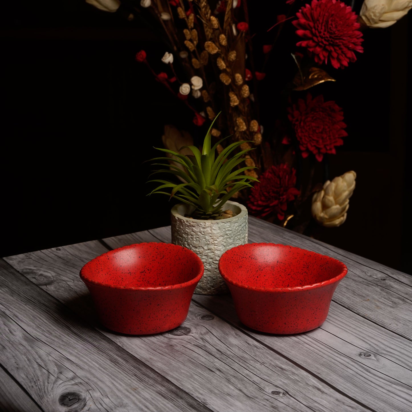 Caffeine Ceramic Handmade Red Matte Katori Bowl (Set of 6) - Caffeine Premium Stoneware