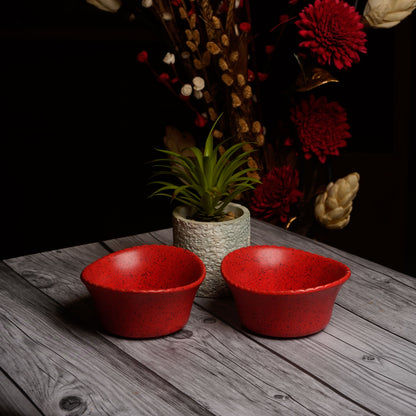 Caffeine Ceramic Handmade Red Matte Katori Bowl (Set of 6) - Caffeine Premium Stoneware