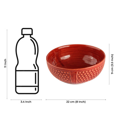 Caffeine Ceramic Handmade Red Bubble Serving Bowl (Set of 3) - Caffeine Premium Stoneware