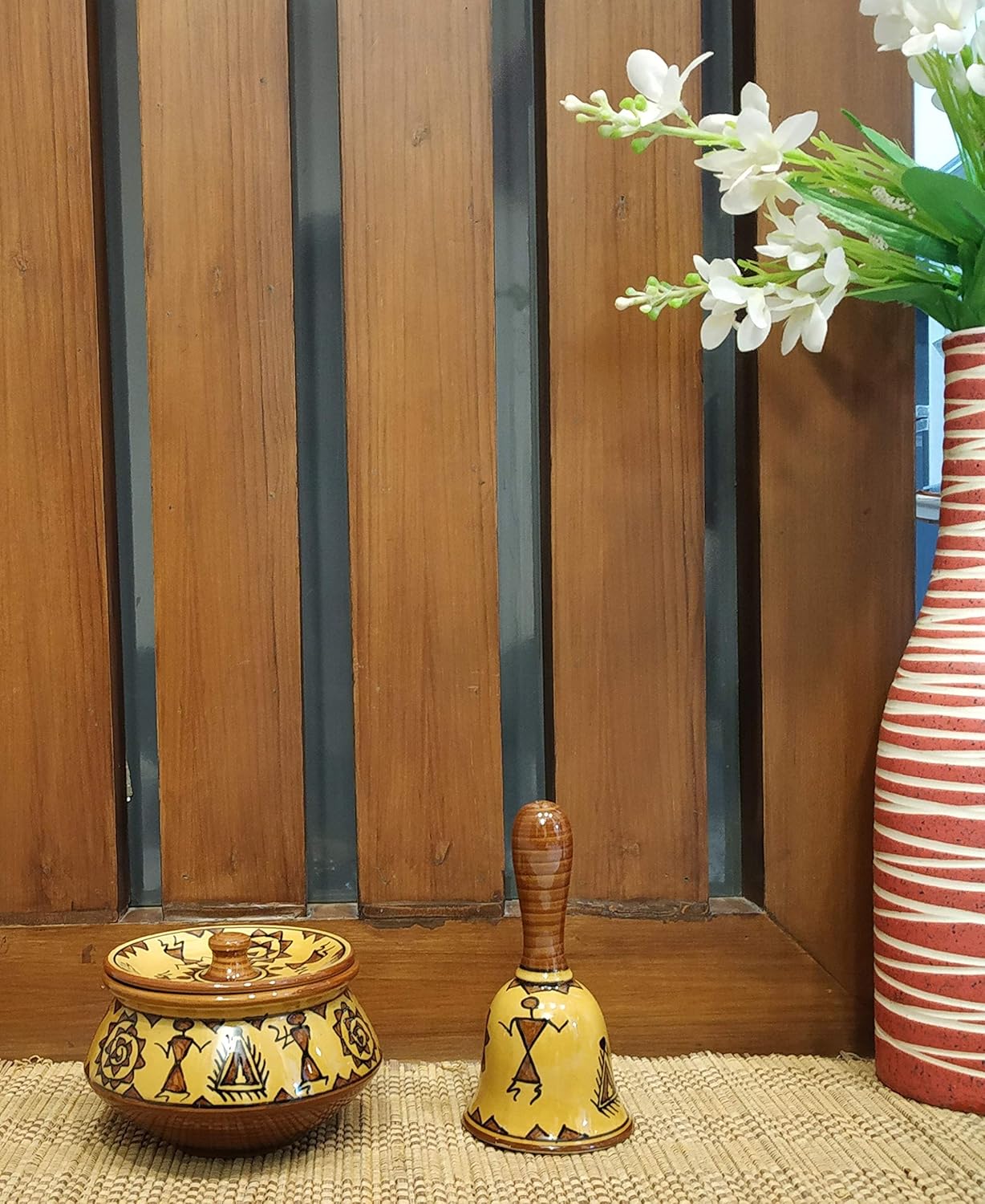 Caffeine Ceramic Handmade Mustard Romani Combo Dinner Set (10 pcs.)