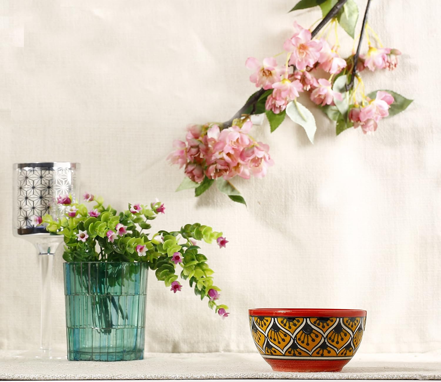 Caffeine Ceramic Handmade Orange Morocco Dessert Bowl (Set of 2, 150 ml) - Caffeine Premium Stoneware