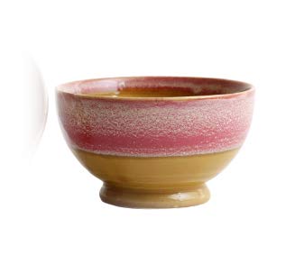 Caffeine Ceramic Handmade Mustard & Pink Studio Nut Serving Bowl (Set of 2) - Caffeine Premium Stoneware