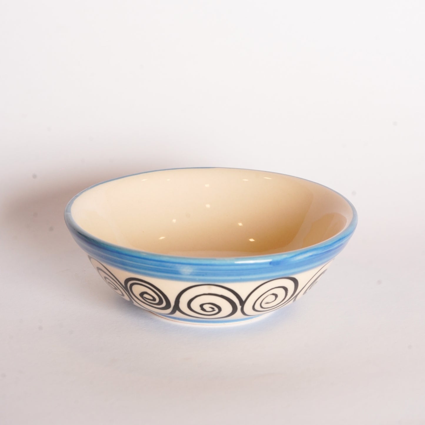 Caffeine Ceramic Handmade Blue Doodle Katori Bowl- (Set of 6) - Caffeine Premium Stoneware