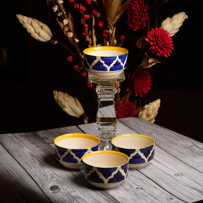 Caffeine Ceramic Handmade Blue umrao katori Bowl (Set of 6) - Caffeine Premium Stoneware