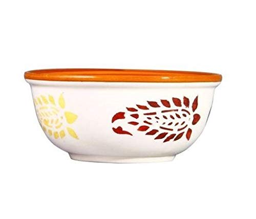 Caffeine Ceramic Handmade Brown boota Dessert Bowl -(Set of 4) - Caffeine Premium Stoneware