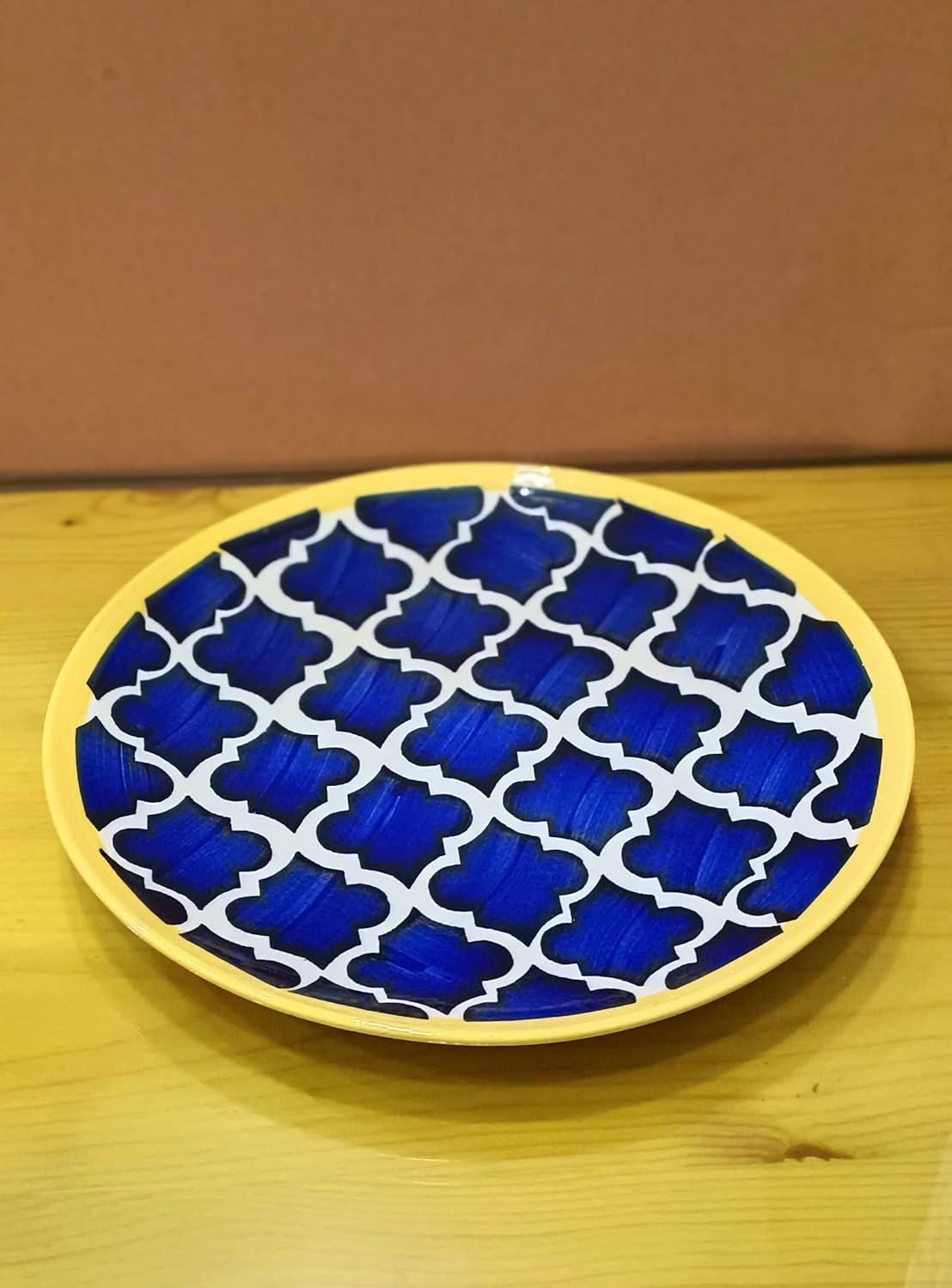 Caffeine Ceramic Stoneware Handmade Blue Umrao Combo dinner set of 8