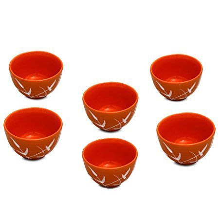 Caffeine Ceramic Handmade Wooden Brown Dessert Bowl (Set of 6) - Caffeine Premium Stoneware