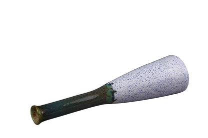 Premium handmade ceramic white and green flower vase by Caffeine, aesthetic dual-tone design, stylish home décor vase ideal for fresh flowers, artificial flowers and dry floral arrangements.