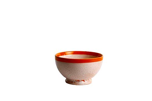 Caffeine Ceramic Handmade Orange Crackle Studio Nut Serving bowl (Set of 2) - Caffeine Premium Stoneware