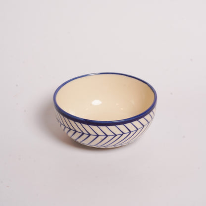 Caffeine Ceramic Handmade Blue Spider Design Katori Bowl 200 ml (Set of 4) - Caffeine Premium Stoneware