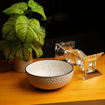 Caffeine Ceramic Handmade White Bubble Serving Bowl (Set of 3) - Caffeine Premium Stoneware