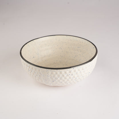 Caffeine Ceramic Handmade White Bubble Serving Bowl (Set of 3) - Caffeine Premium Stoneware
