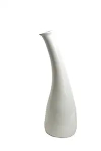 Premium Caffeine handmade ceramic vase in white matte finish, stylish flower vase for modern interiors