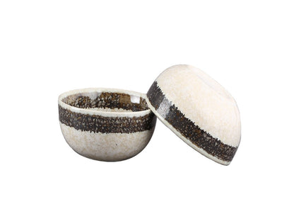 Caffeine Ceramic Handmade White Marble Dinner Set (Set of 19 Pieces)